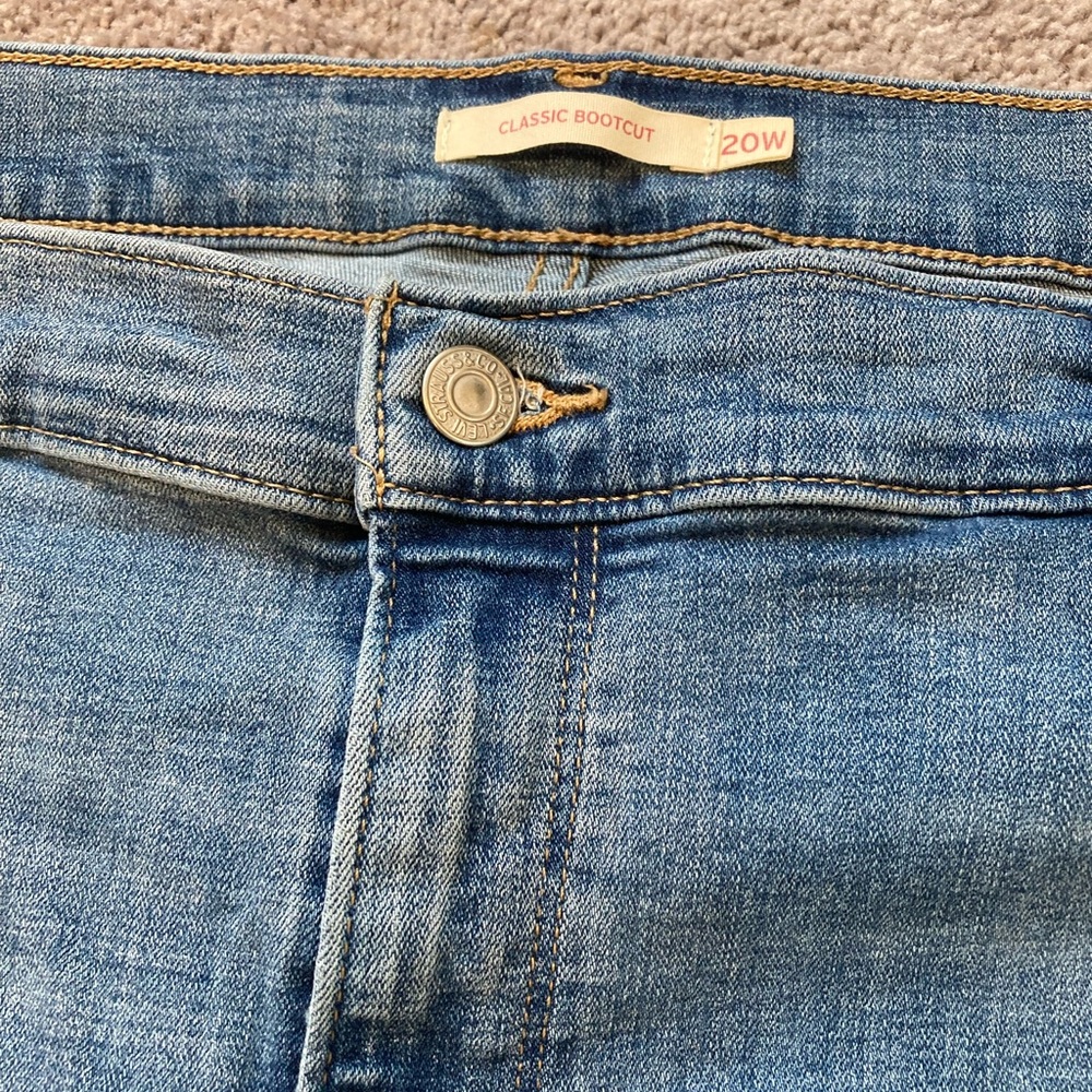 Levi’s Classic Bootcut Womens Blue Denim Jeans 20W Plus Pants Stretch - Picture 3 of 8